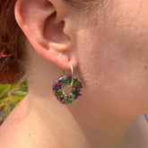 Handmade Sparkling Multicolour Glitter Round Donut Earrings